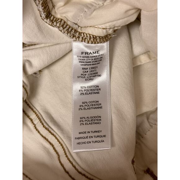 Frame Jeans 29 Womens Le High Flare Leg Seamed Front White Denim - Picture 7 of 7